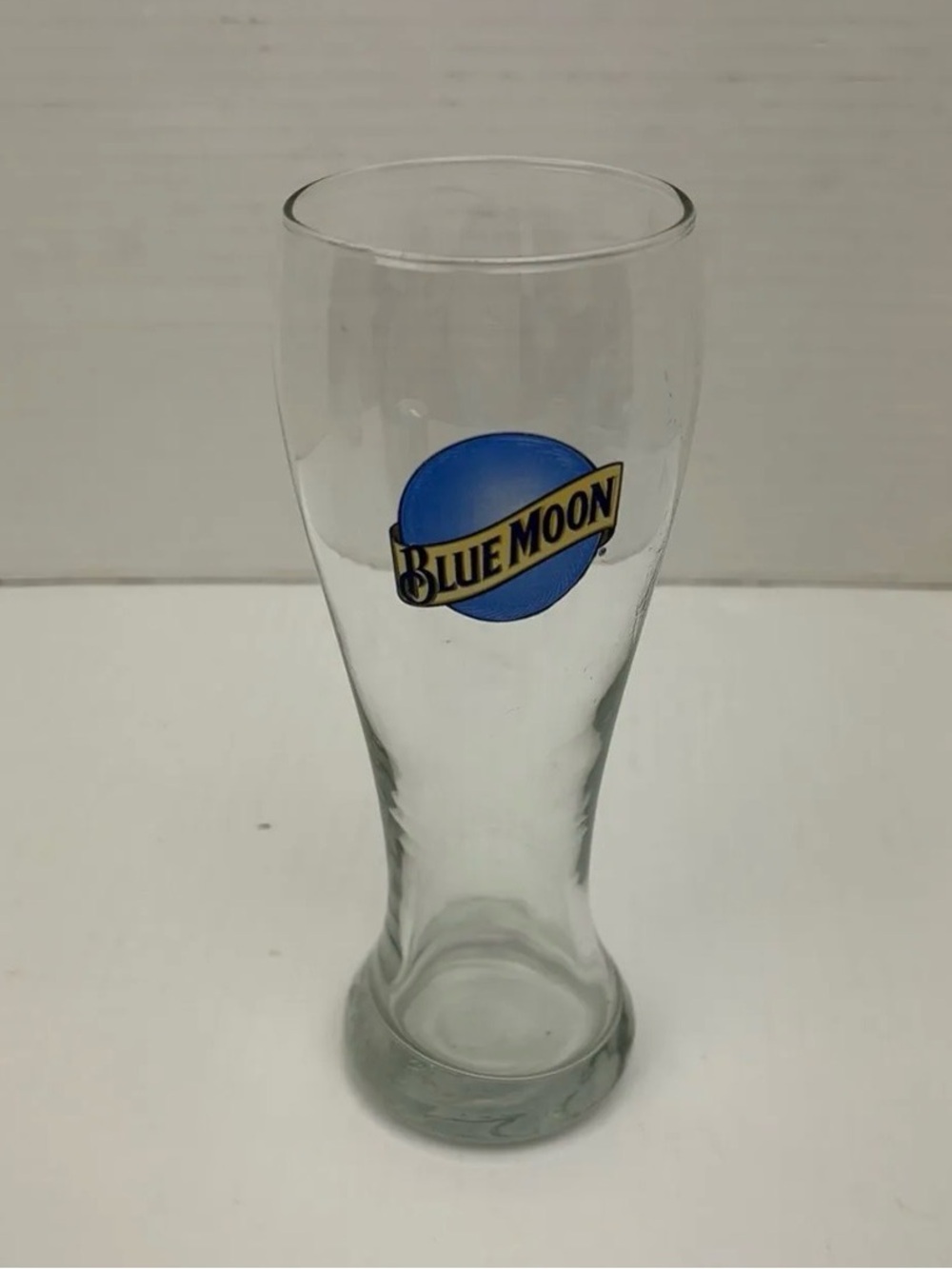 Blue Moon Pilsner Beer WheatGlass 16 oz Clear Logo Brewing Drinkware Barware